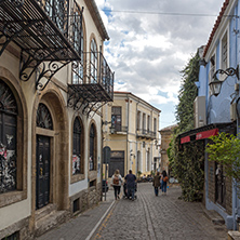 XANTHI, GREECE - SEPTEMBER 23, 2017: Street and old houses in old town of Xanthi, East Macedonia and Thrace, Greece