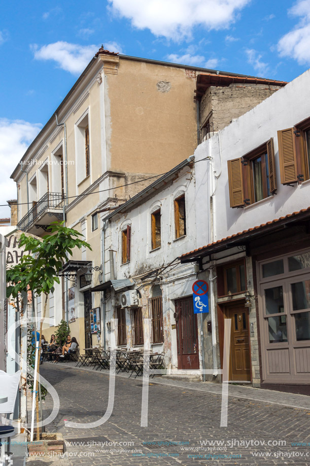 XANTHI, GREECE - SEPTEMBER 23, 2017: Street and old houses in old town of Xanthi, East Macedonia and Thrace, Greece