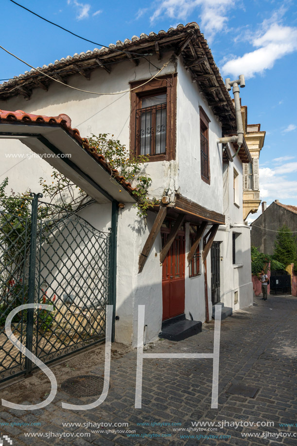 XANTHI, GREECE - SEPTEMBER 23, 2017: Street and old houses in old town of Xanthi, East Macedonia and Thrace, Greece