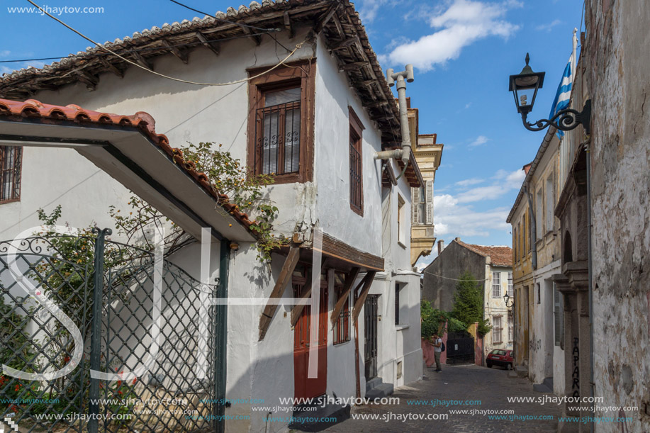 XANTHI, GREECE - SEPTEMBER 23, 2017: Street and old houses in old town of Xanthi, East Macedonia and Thrace, Greece