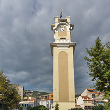 XANTHI, GREECE - SEPTEMBER 23, 2017: Clock tower in old town of Xanthi, East Macedonia and Thrace, Greece