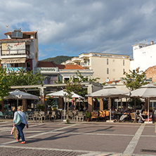 XANTHI, GREECE - SEPTEMBER 23, 2017: Street and old houses in old town of Xanthi, East Macedonia and Thrace, Greece