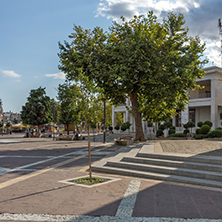 XANTHI, GREECE - SEPTEMBER 23, 2017: Street and old houses in old town of Xanthi, East Macedonia and Thrace, Greece