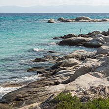 Seascape of Orange Beach Kavourotripes at Sithonia peninsula, Chalkidiki, Central Macedonia, Greece
