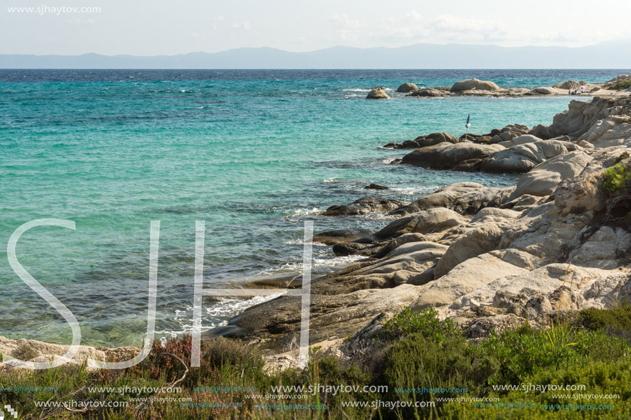 Seascape of Orange Beach Kavourotripes at Sithonia peninsula, Chalkidiki, Central Macedonia, Greece
