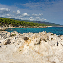 Seascape of Orange Beach Kavourotripes at Sithonia peninsula, Chalkidiki, Central Macedonia, Greece