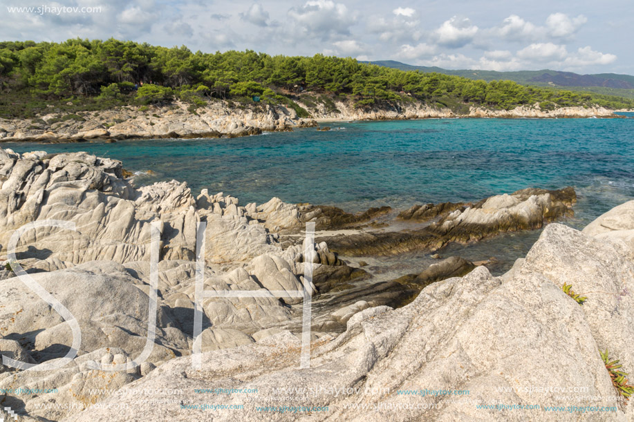 Seascape of Orange Beach Kavourotripes at Sithonia peninsula, Chalkidiki, Central Macedonia, Greece