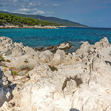 Seascape of Orange Beach Kavourotripes at Sithonia peninsula, Chalkidiki, Central Macedonia, Greece