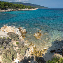 Seascape of Orange Beach Kavourotripes at Sithonia peninsula, Chalkidiki, Central Macedonia, Greece