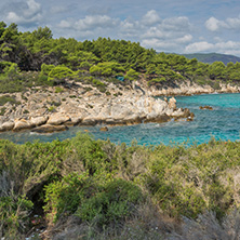 Seascape of Orange Beach Kavourotripes at Sithonia peninsula, Chalkidiki, Central Macedonia, Greece