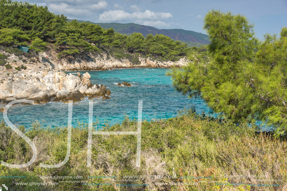 Seascape of Orange Beach Kavourotripes at Sithonia peninsula, Chalkidiki, Central Macedonia, Greece