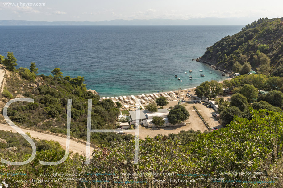 Seascape of Oneirou Beach Manassu at Sithonia peninsula, Chalkidiki, Central Macedonia, Greece