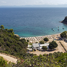 Seascape of Oneirou Beach Manassu at Sithonia peninsula, Chalkidiki, Central Macedonia, Greece