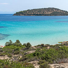 Seascape of Lagonisi Beach at Sithonia peninsula, Chalkidiki, Central Macedonia, Greece