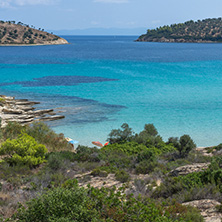 Seascape of Lagonisi Beach at Sithonia peninsula, Chalkidiki, Central Macedonia, Greece