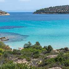 Seascape of Lagonisi Beach at Sithonia peninsula, Chalkidiki, Central Macedonia, Greece
