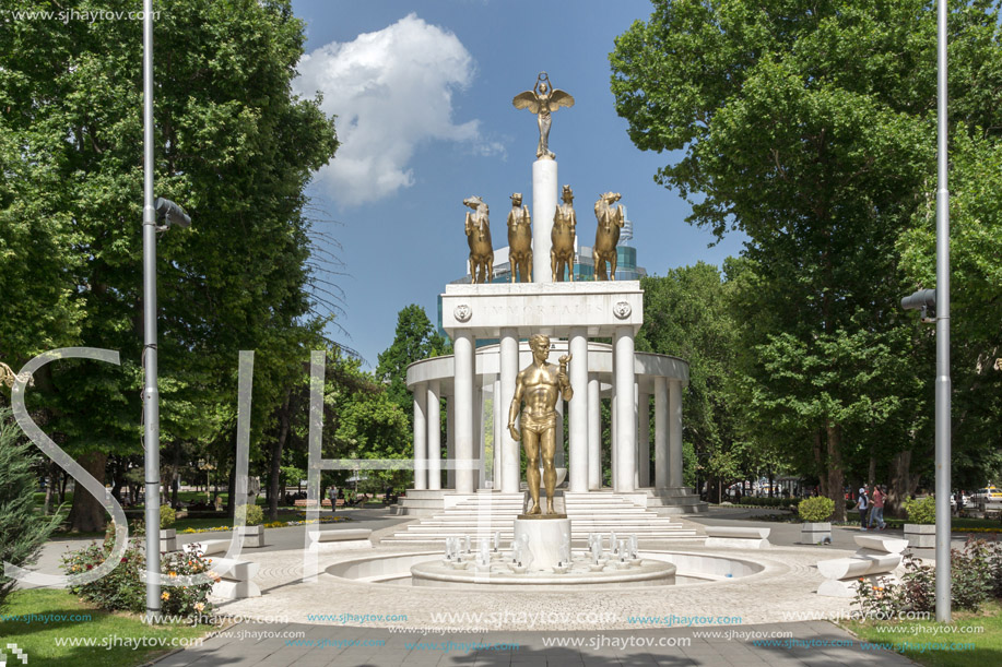 SKOPJE, REPUBLIC OF MACEDONIA - 13 MAY 2017: Monument in Skopje City Center, Republic of Macedonia