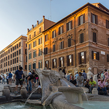 ROME, ITALY - JUNE 23, 2017: Amazing Sunset view of Piazza di Spagna in city of Rome, Italy