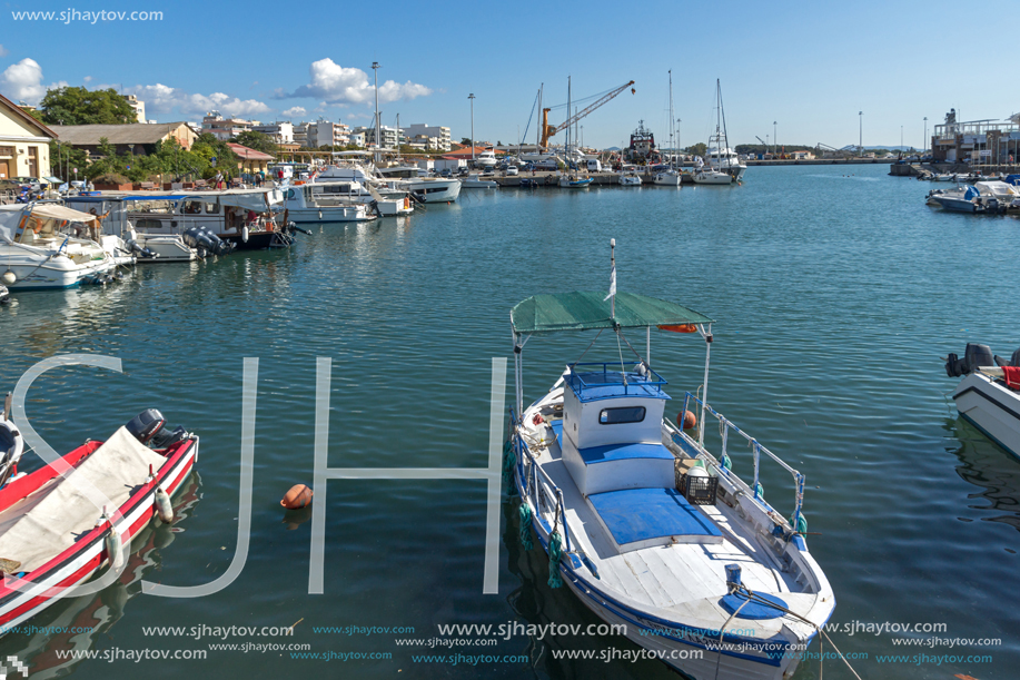 ALEXANDROUPOLI, GREECE - SEPTEMBER 23, 2017:  Port and Panorama to town of Alexandroupoli, East Macedonia and Thrace, Greece