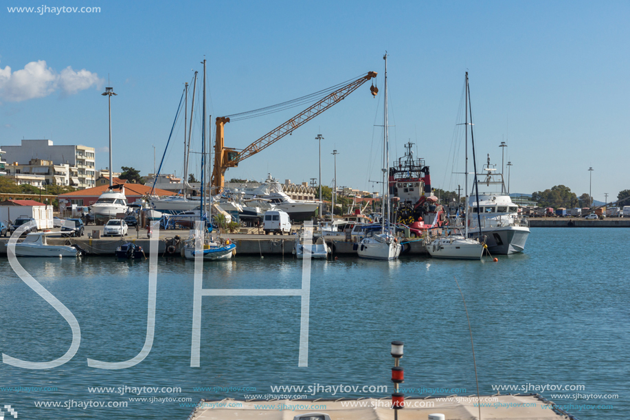 ALEXANDROUPOLI, GREECE - SEPTEMBER 23, 2017:  Port and Panorama to town of Alexandroupoli, East Macedonia and Thrace, Greece