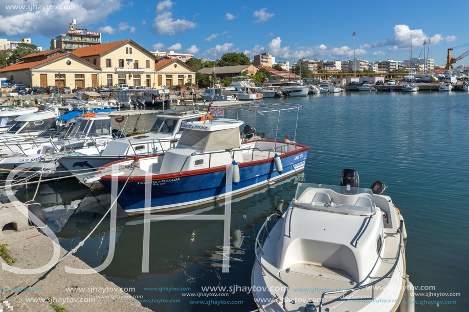 ALEXANDROUPOLI, GREECE - SEPTEMBER 23, 2017:  Port and Panorama to town of Alexandroupoli, East Macedonia and Thrace, Greece