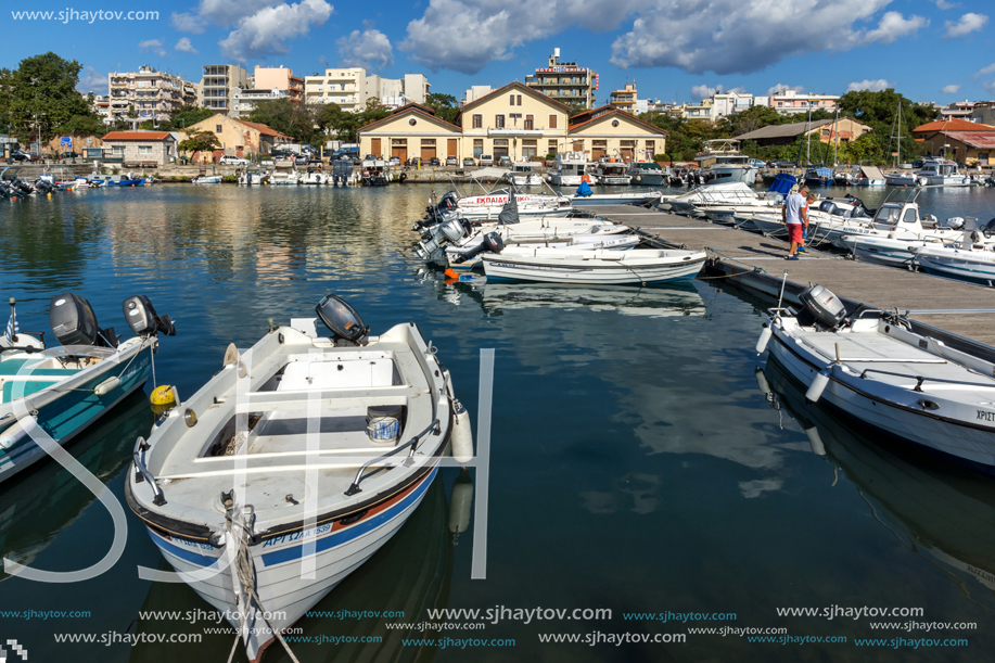 ALEXANDROUPOLI, GREECE - SEPTEMBER 23, 2017:  Port and Panorama to town of Alexandroupoli, East Macedonia and Thrace, Greece