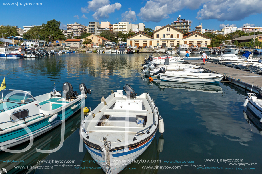 ALEXANDROUPOLI, GREECE - SEPTEMBER 23, 2017:  Port and Panorama to town of Alexandroupoli, East Macedonia and Thrace, Greece