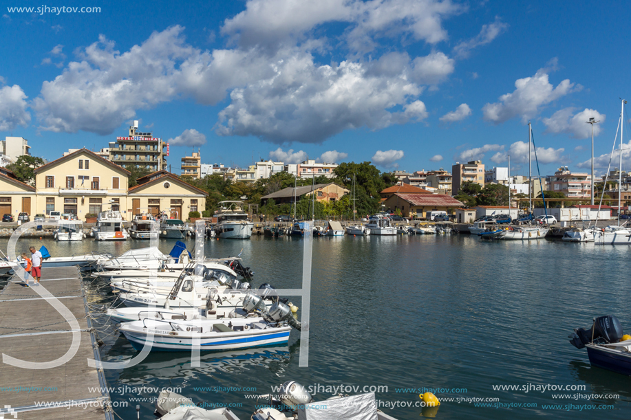 ALEXANDROUPOLI, GREECE - SEPTEMBER 23, 2017:  Port and Panorama to town of Alexandroupoli, East Macedonia and Thrace, Greece