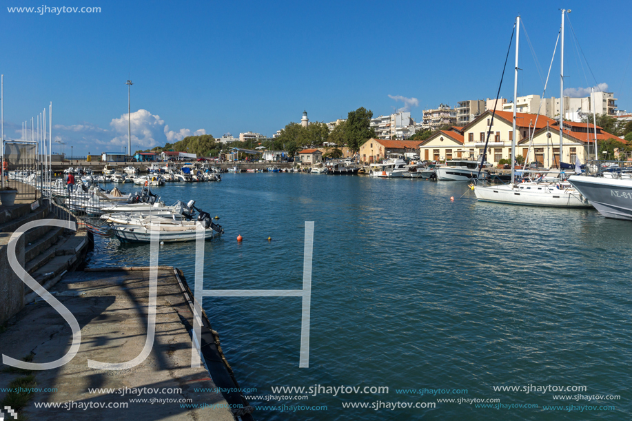 ALEXANDROUPOLI, GREECE - SEPTEMBER 23, 2017:  Port and Panorama to town of Alexandroupoli, East Macedonia and Thrace, Greece