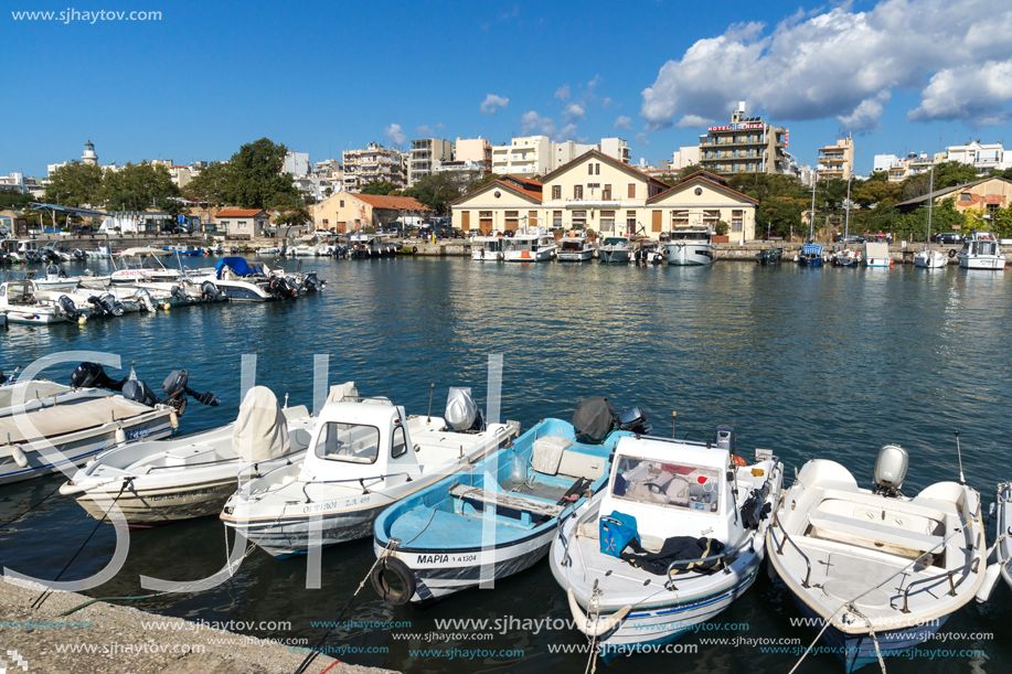 ALEXANDROUPOLI, GREECE - SEPTEMBER 23, 2017:  Port and Panorama to town of Alexandroupoli, East Macedonia and Thrace, Greece