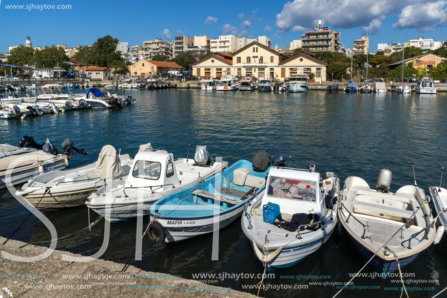 ALEXANDROUPOLI, GREECE - SEPTEMBER 23, 2017:  Port and Panorama to town of Alexandroupoli, East Macedonia and Thrace, Greece