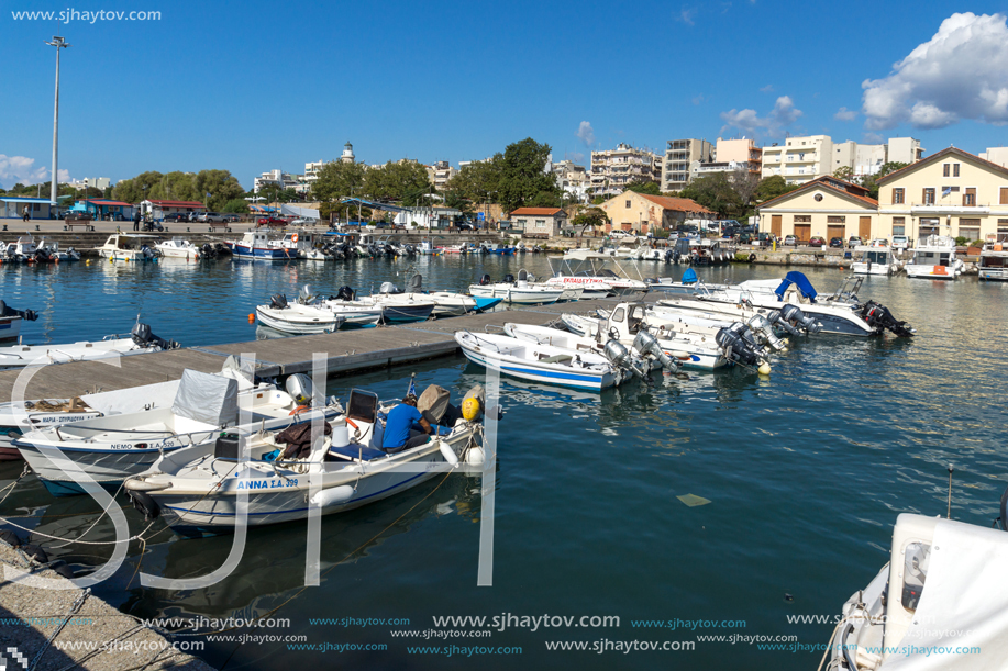 ALEXANDROUPOLI, GREECE - SEPTEMBER 23, 2017:  Port and Panorama to town of Alexandroupoli, East Macedonia and Thrace, Greece