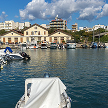 ALEXANDROUPOLI, GREECE - SEPTEMBER 23, 2017:  Port and Panorama to town of Alexandroupoli, East Macedonia and Thrace, Greece