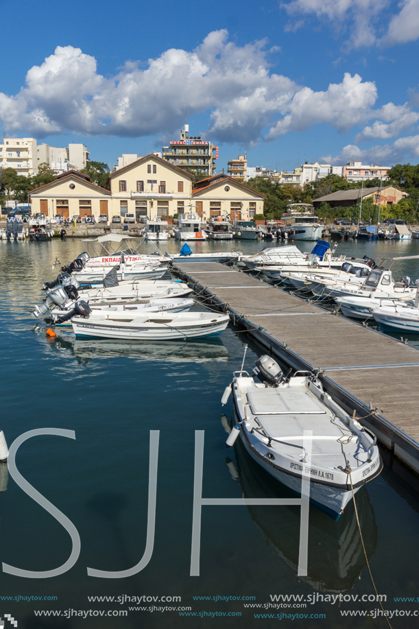 ALEXANDROUPOLI, GREECE - SEPTEMBER 23, 2017:  Port and Panorama to town of Alexandroupoli, East Macedonia and Thrace, Greece