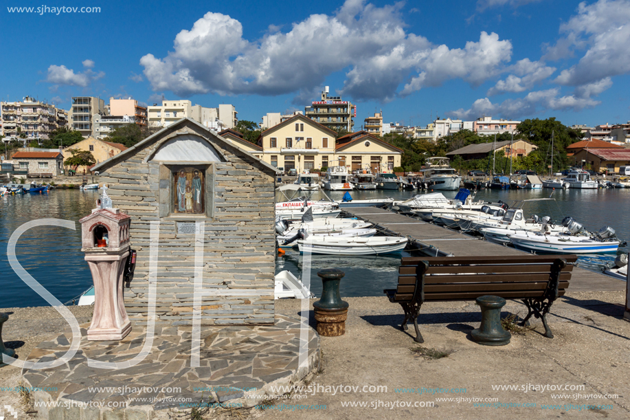 ALEXANDROUPOLI, GREECE - SEPTEMBER 23, 2017:  Port and Panorama to town of Alexandroupoli, East Macedonia and Thrace, Greece