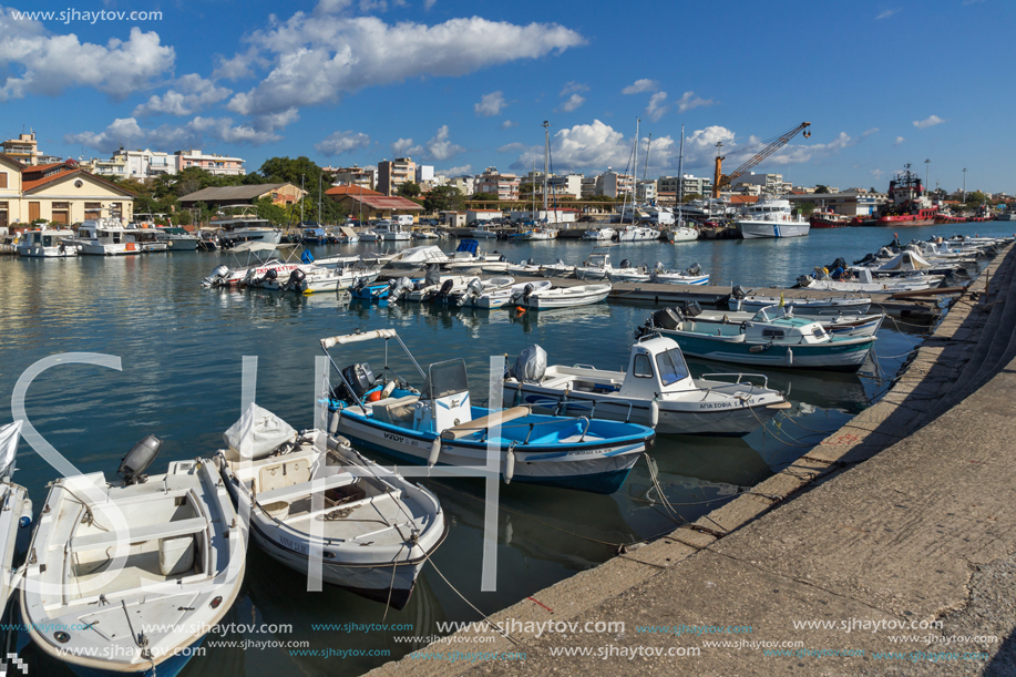 ALEXANDROUPOLI, GREECE - SEPTEMBER 23, 2017:  Port and Panorama to town of Alexandroupoli, East Macedonia and Thrace, Greece