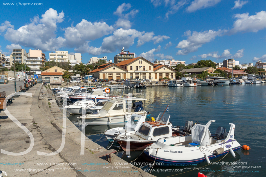 ALEXANDROUPOLI, GREECE - SEPTEMBER 23, 2017:  Port and Panorama to town of Alexandroupoli, East Macedonia and Thrace, Greece