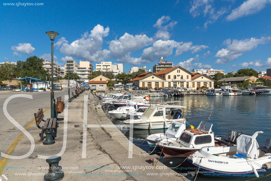 ALEXANDROUPOLI, GREECE - SEPTEMBER 23, 2017:  Port and Panorama to town of Alexandroupoli, East Macedonia and Thrace, Greece