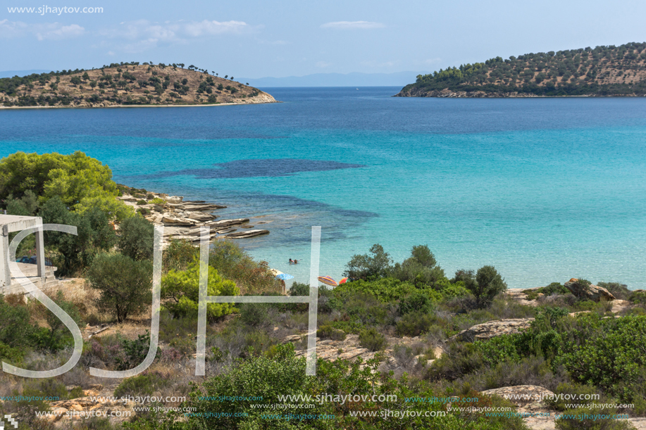 Seascape of Lagonisi Beach at Sithonia peninsula, Chalkidiki, Central Macedonia, Greece