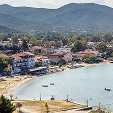 Panoramic view of town of Olimpiada at Chalkidiki, Central Macedonia, Greece