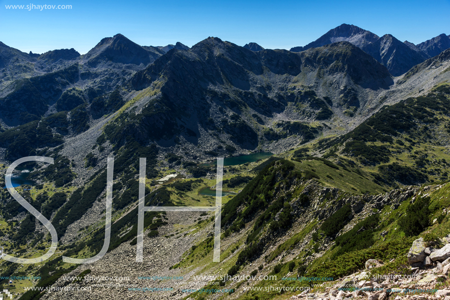 Amazing Summer Panorama with  Prevalski lakes, Pirin Mountain, Bulgaria