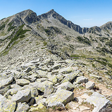 Amazing Landscape with The Long lake and Banderishki chukar peak, Pirin Mountain, Bulgaria