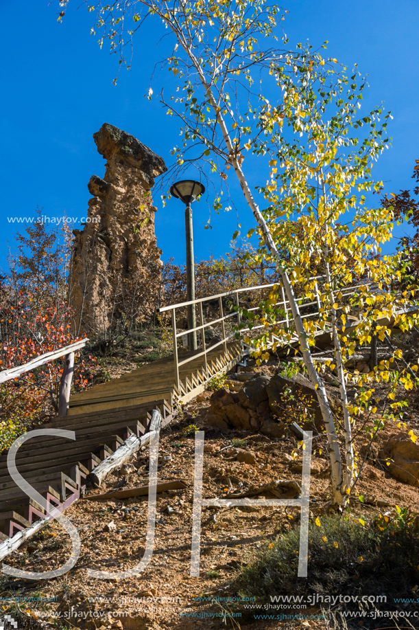 Amazing Autumn Landscape of Rock Formation Devil"s town in Radan Mountain, Serbia