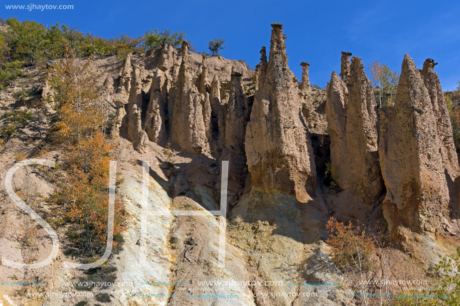 Amazing Autumn Landscape of Rock Formation Devil"s town in Radan Mountain, Serbia