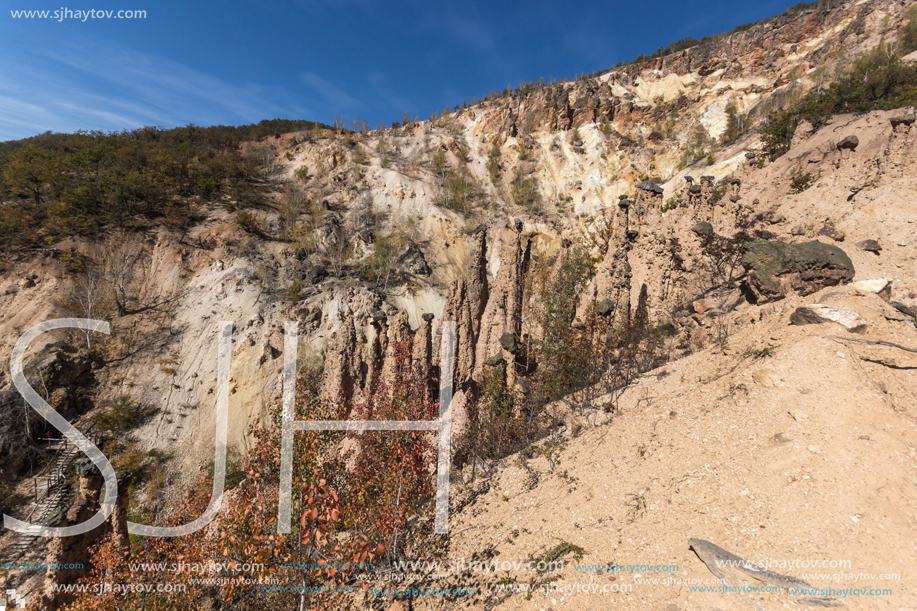 Amazing Autumn Landscape of Rock Formation Devil"s town in Radan Mountain, Serbia