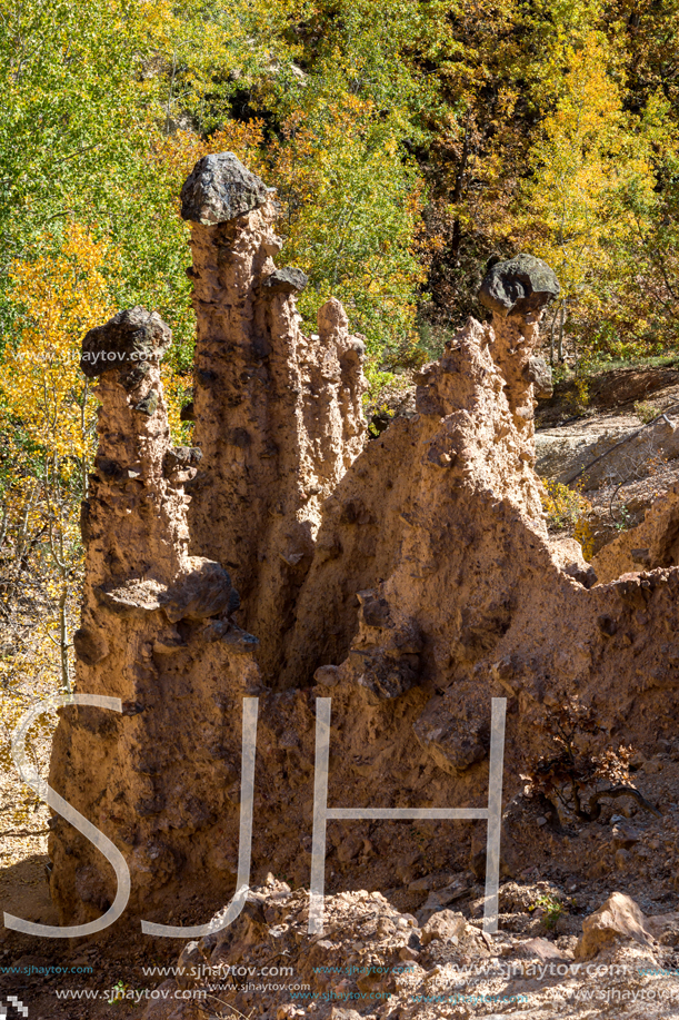 Amazing Autumn Landscape of Rock Formation Devil"s town in Radan Mountain, Serbia