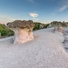 Rock formation Stone Mushrooms near Beli plast village, Kardzhali Region, Bulgaria