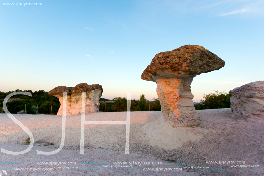 Rock formation Stone Mushrooms near Beli plast village, Kardzhali Region, Bulgaria
