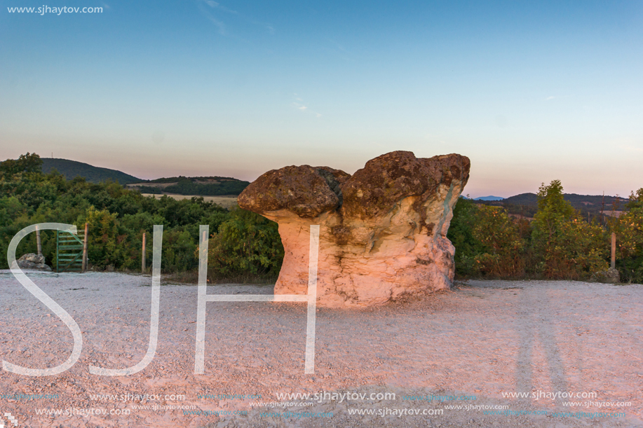 Rock formation Stone Mushrooms near Beli plast village, Kardzhali Region, Bulgaria