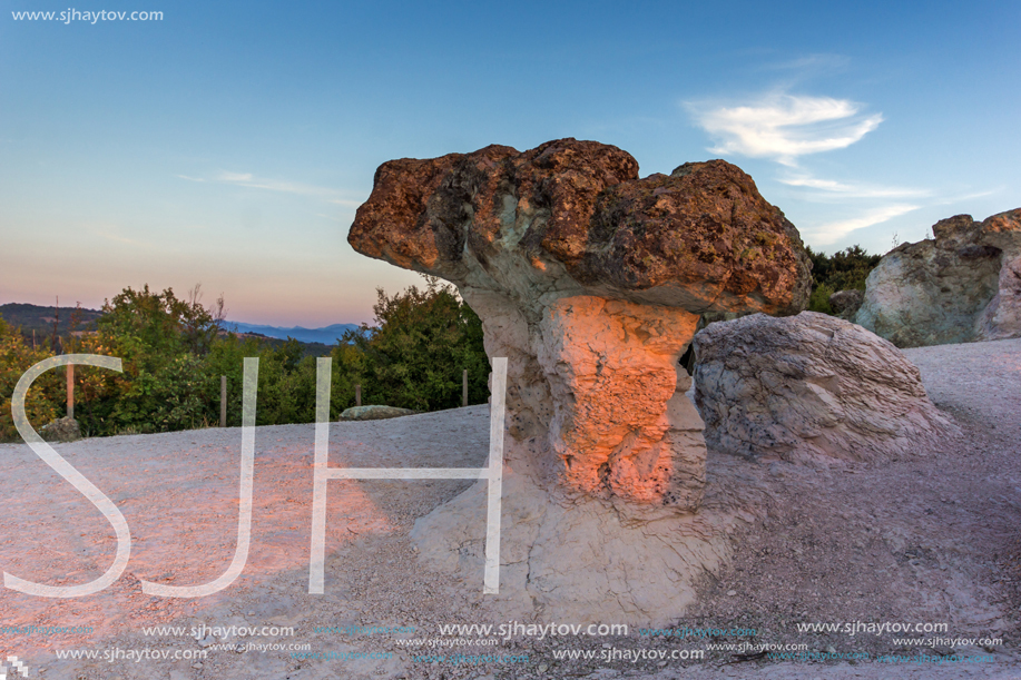 Rock formation Stone Mushrooms near Beli plast village, Kardzhali Region, Bulgaria